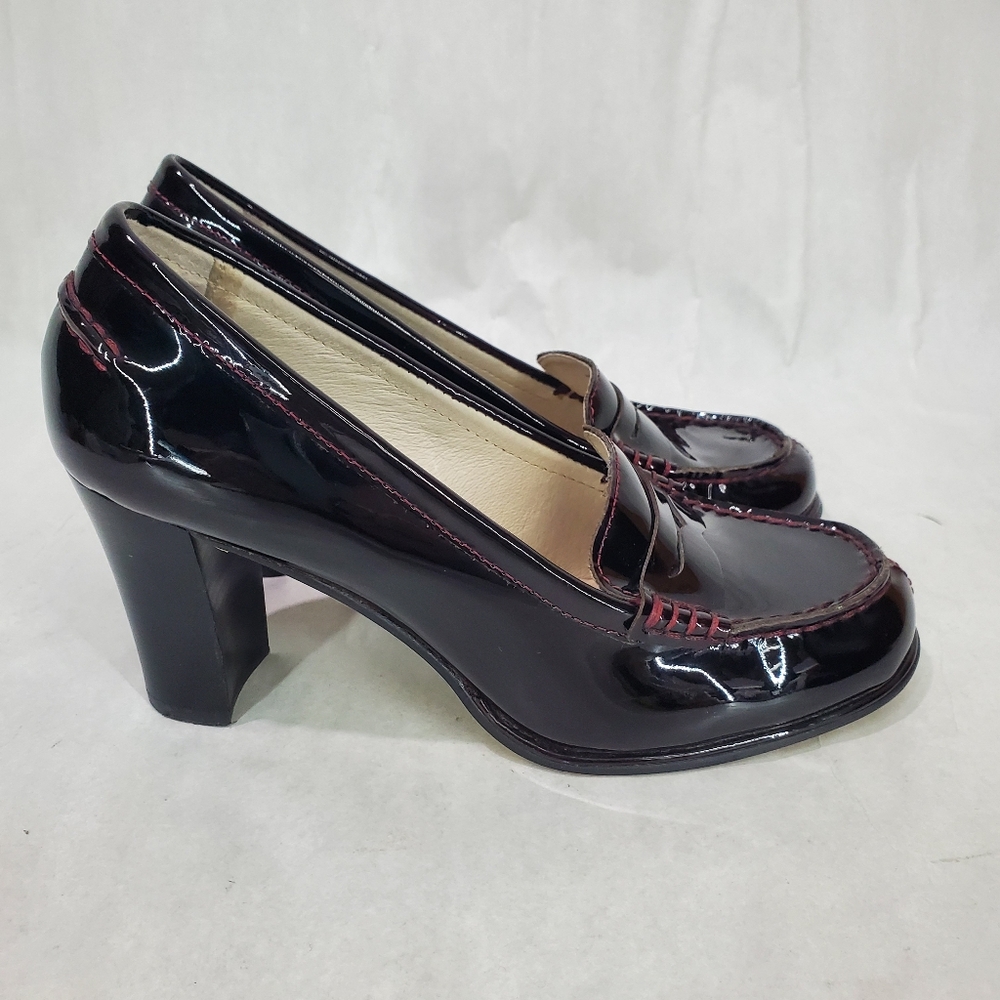Michael Kors Heels Burgundy Loafers Penny Loafers Office Holidays Patent Leather - Picture 7 of 11